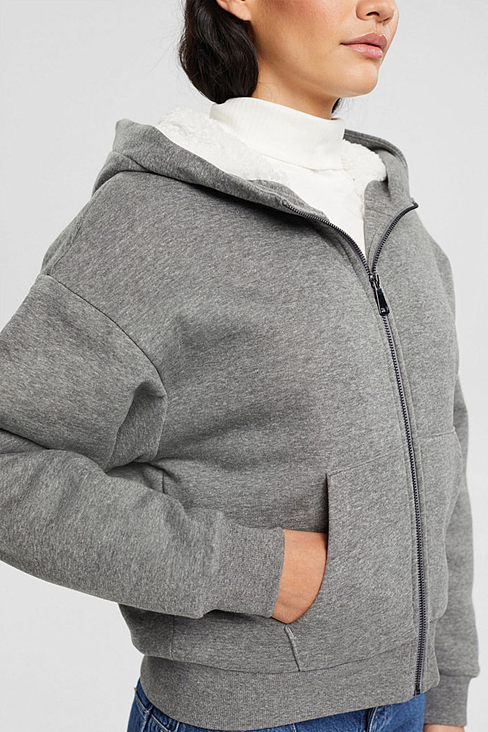 Fleece-lined zip hoody, MEDIUM GREY, detail-asia image number 2