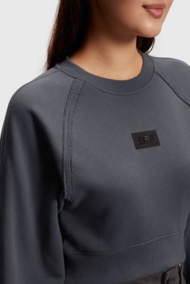Garment dyed cropped sweatshirt, DARK GREY, detail-asia image number 2