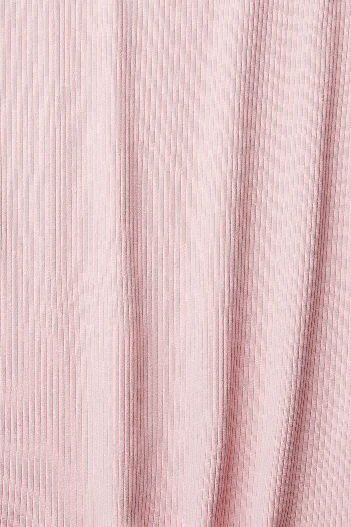 Ribbed long sleeve, stretch cotton, LIGHT PINK, detail-asia image number 5