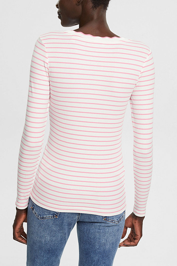 Long-sleeved ribbed top, OFF WHITE, detail-asia image number 3