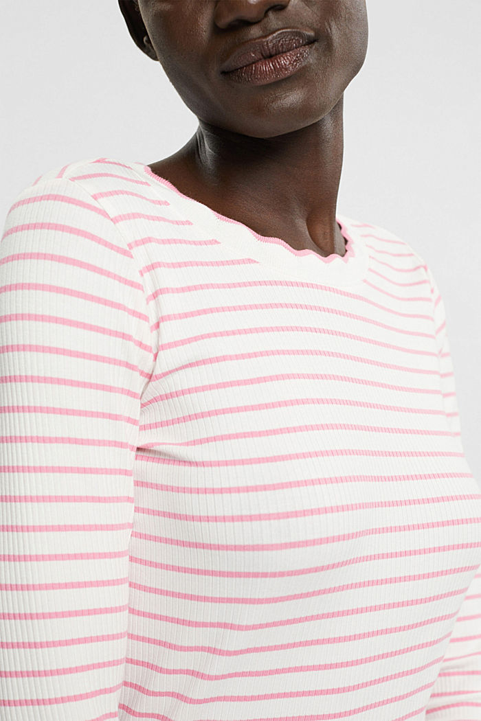 Long-sleeved ribbed top, OFF WHITE, detail-asia image number 2