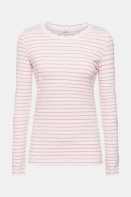 Long-sleeved ribbed top