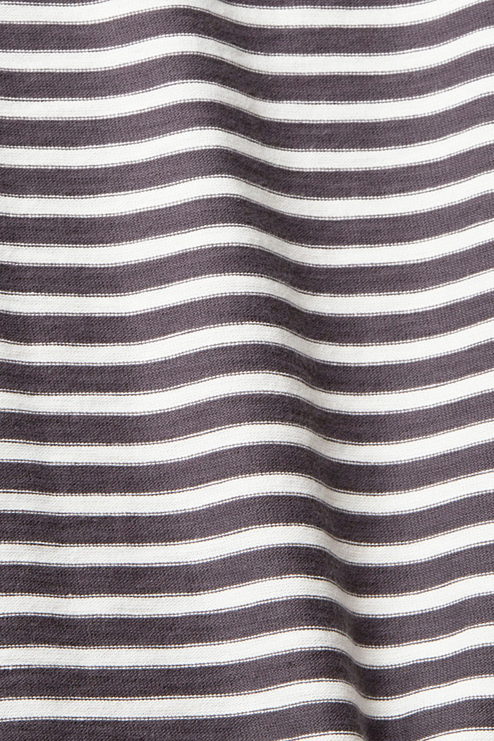 條紋長袖，100% 純棉, 深灰色, detail-asia image number 5