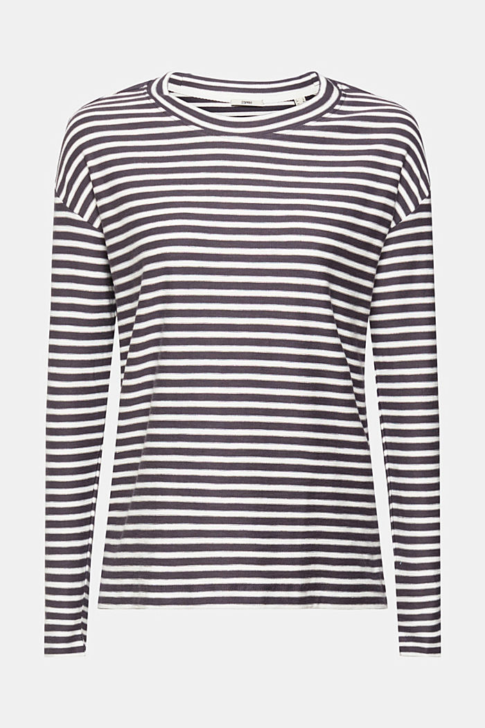 Striped long sleeve, 100% cotton, ANTHRACITE, detail-asia image number 6