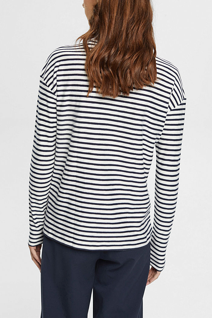 Striped long sleeve, 100% cotton, OFF WHITE, detail-asia image number 3