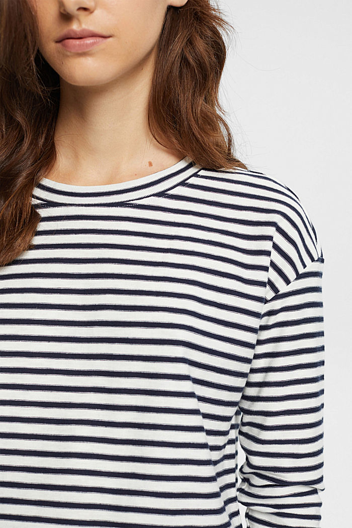 Striped long sleeve, 100% cotton, OFF WHITE, detail-asia image number 2