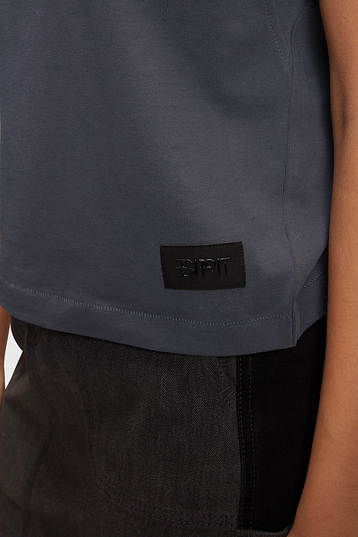 厚平織布方正版型T恤, 深灰色, detail-asia image number 3
