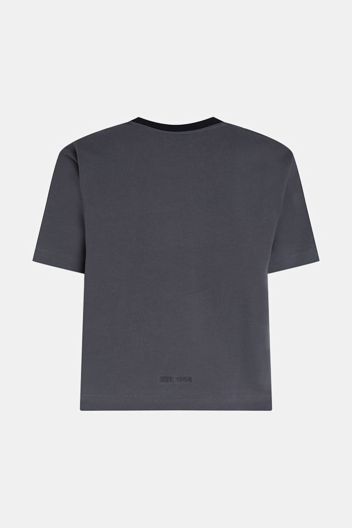 厚平織布方正版型T恤, 深灰色, detail-asia image number 5