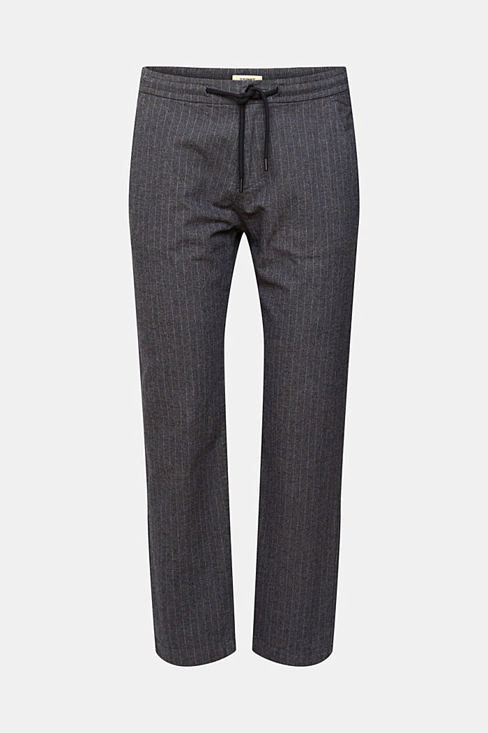 Pinstripe trousers with drawstring waistband, MEDIUM GREY, detail-asia image number 5