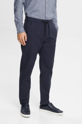 Pinstripe trousers with drawstring waistband