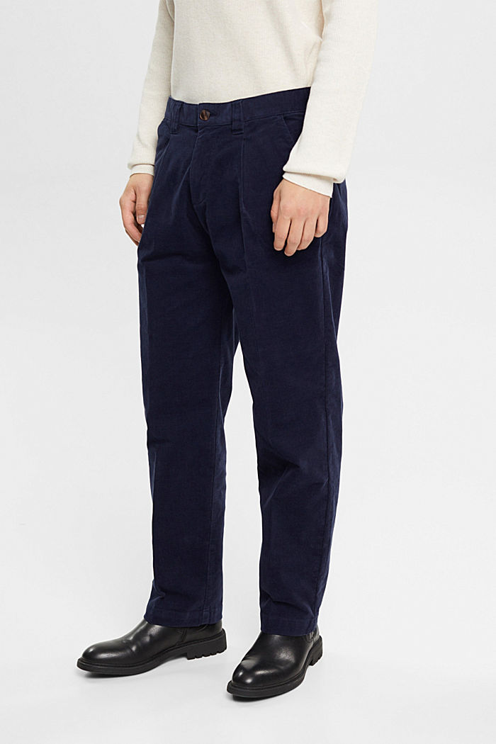 Wide fit corduroy trousers, NAVY, detail-asia image number 0