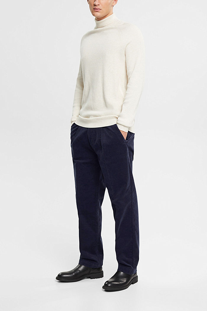 Wide fit corduroy trousers, NAVY, detail-asia image number 3