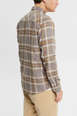 Checked flannel shirt, DARK BROWN, detail-asia image number 1