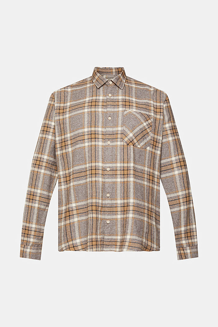 Checked flannel shirt, DARK BROWN, detail-asia image number 6