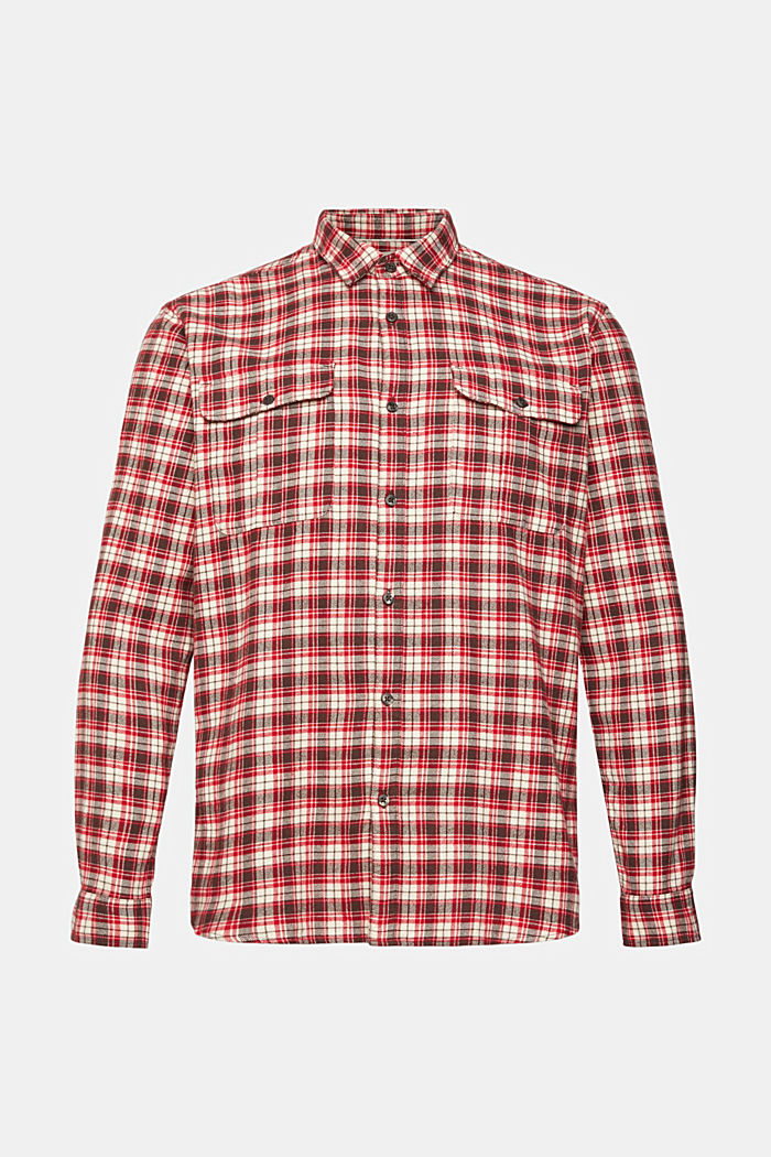 Checked flannel shirt, DARK RED, detail-asia image number 6