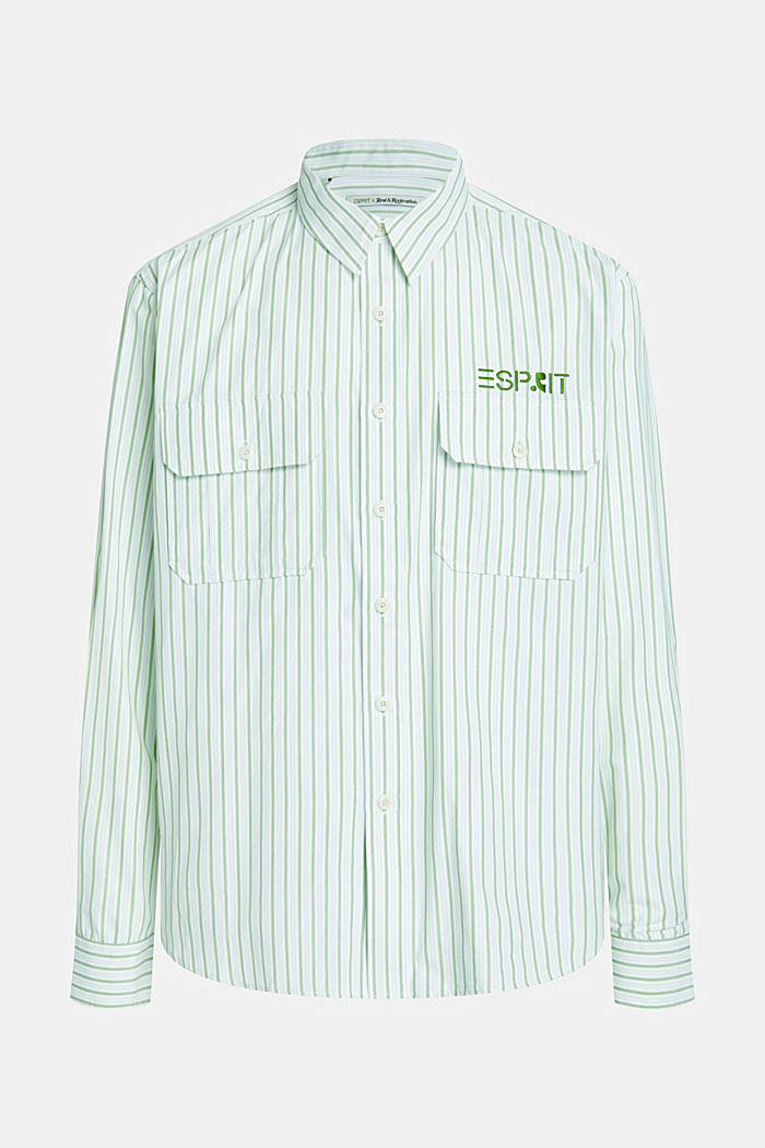 Relaxed fit striped shirt, GREEN, detail-asia image number 4