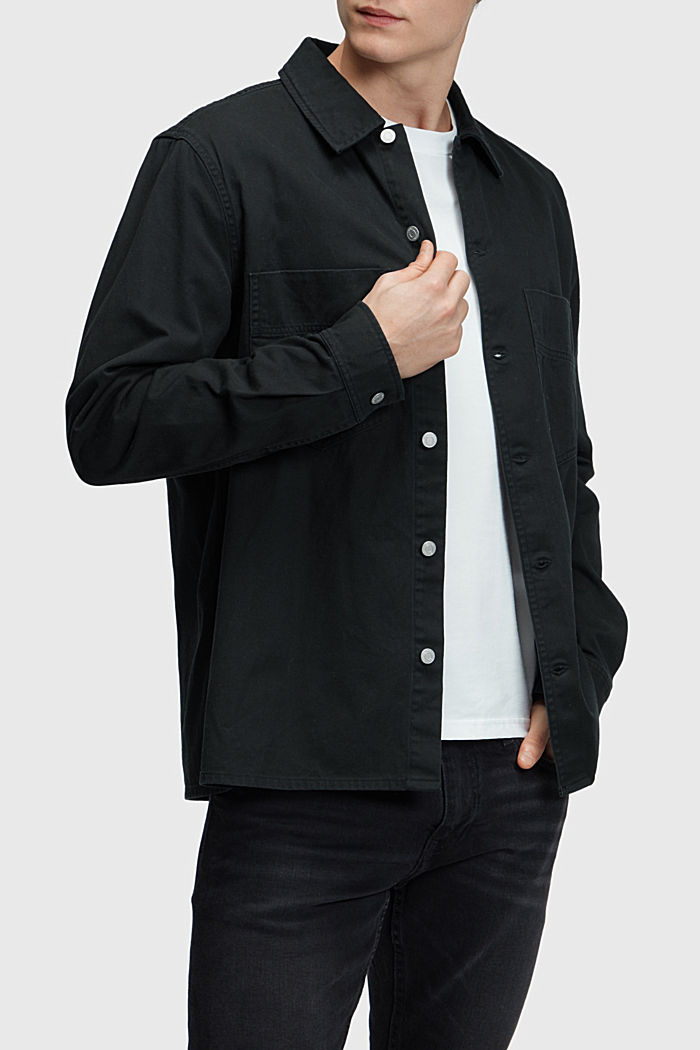 Relaxed fit heavy shirt, BLACK, detail-asia image number 0