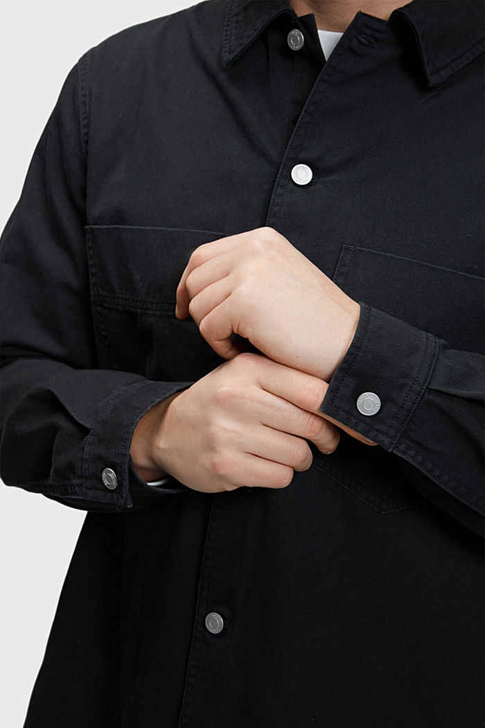 릴렉스 핏 헤비 셔츠, BLACK, detail-asia image number 3