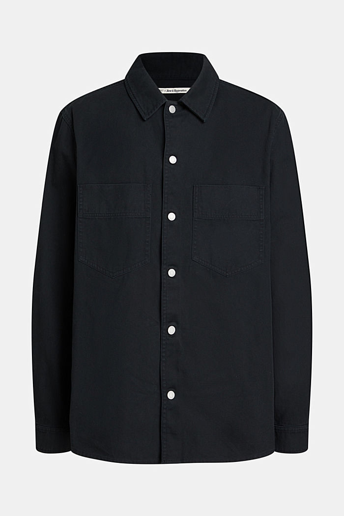 Relaxed fit heavy shirt, BLACK, detail-asia image number 4