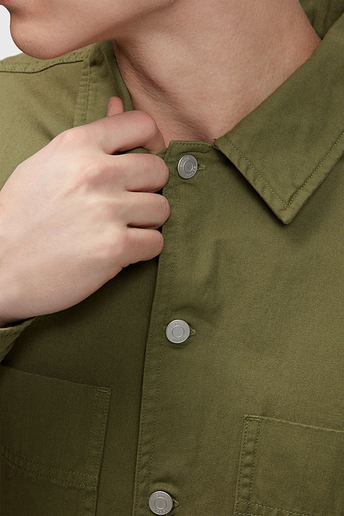릴렉스 핏 헤비 셔츠, OLIVE, detail-asia image number 2