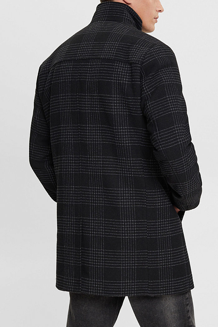 Padded wool blend coat with detachable lining, ANTHRACITE, detail-asia image number 3