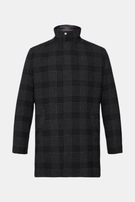 Padded wool blend coat with detachable lining, ANTHRACITE, detail-asia image number 5