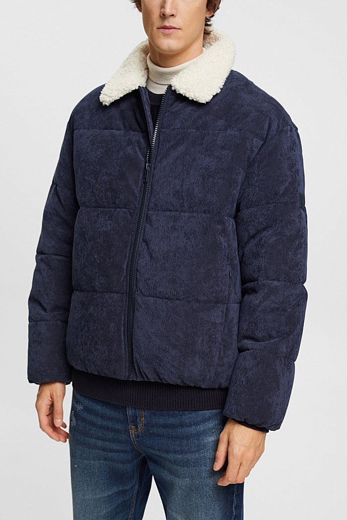 Corduroy puffer jacket, NAVY, detail-asia image number 0