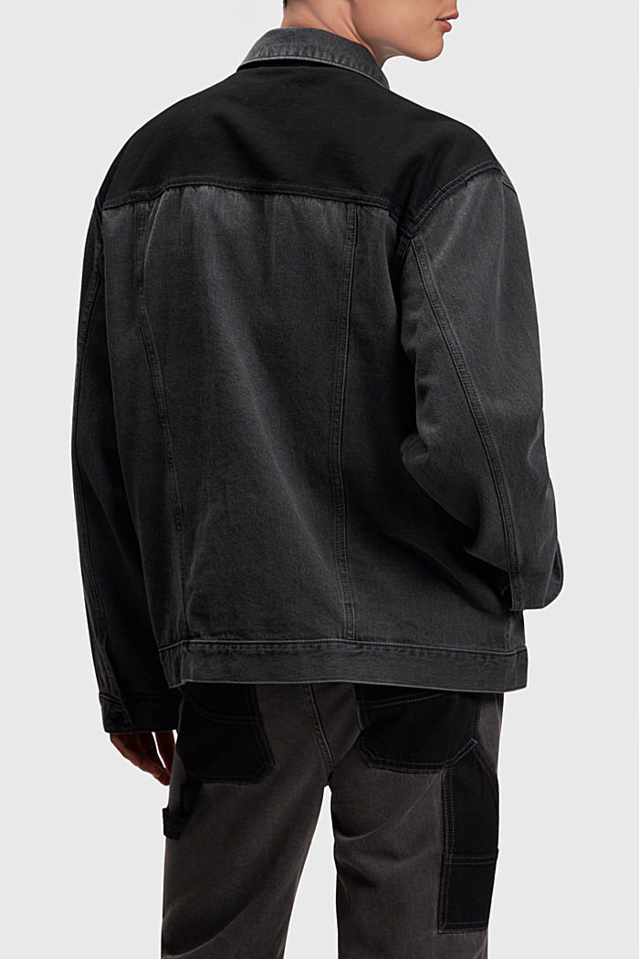 Oversized denim trucker jacket, BLACK DARK WASHED, detail-asia image number 1