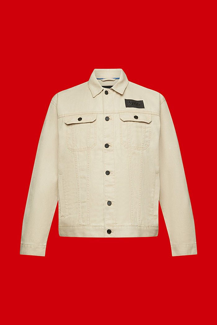 Oversized denim trucker jacket, SAND, detail-asia image number 5