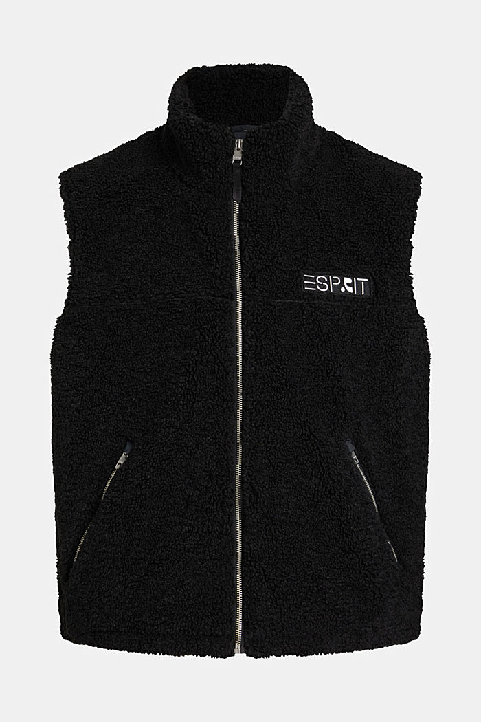 Teddy borg gilet with embroidered logo