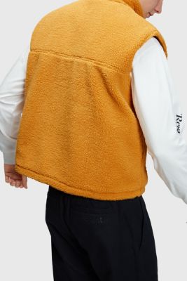 Teddy borg gilet with embroidered logo, YELLOW, detail-asia image number 3