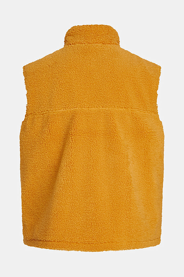 Teddy borg gilet with embroidered logo, YELLOW, detail-asia image number 5