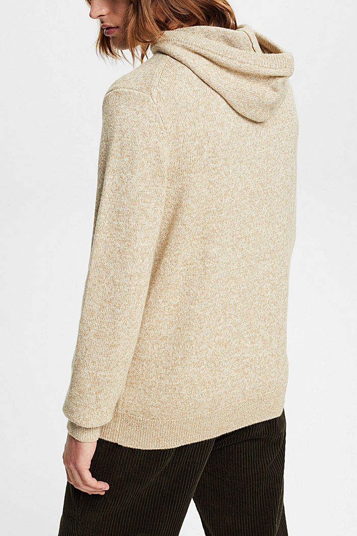 Knitted hoody, KHAKI BEIGE, detail-asia image number 3