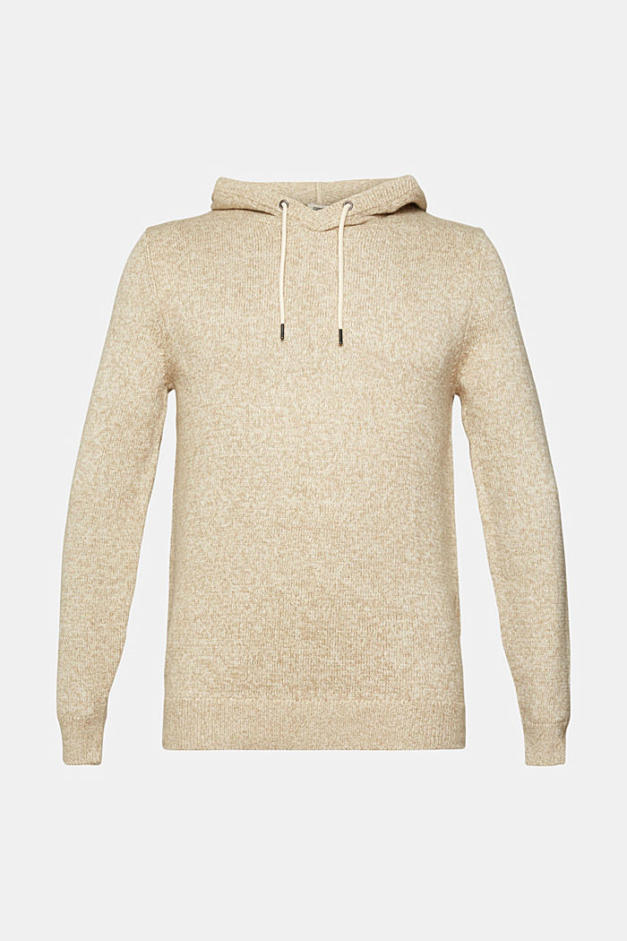 Knitted hoody, KHAKI BEIGE, detail-asia image number 6