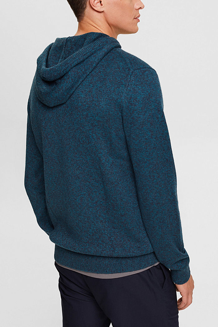 Knitted hoody, DARK TURQUOISE, detail-asia image number 3