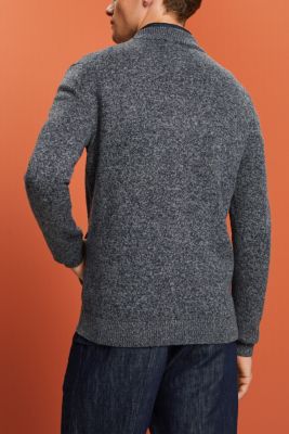 Knitted zip up cardigan, NAVY 5, detail-asia image number 3