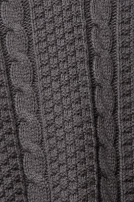 케이블 니트 점퍼, DARK GREY, detail-asia image number 4