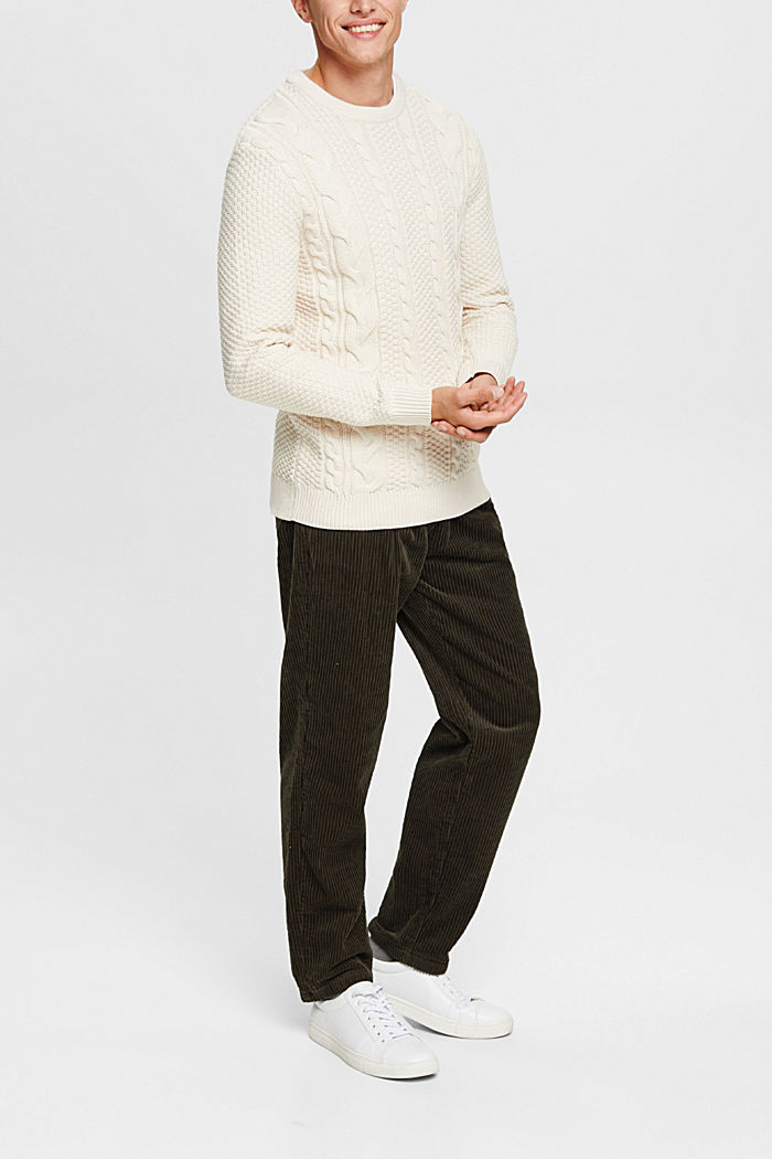 絞花針織毛衣, 白色, detail-asia image number 3