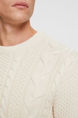 Cable knit jumper, OFF WHITE, detail-asia image number 4