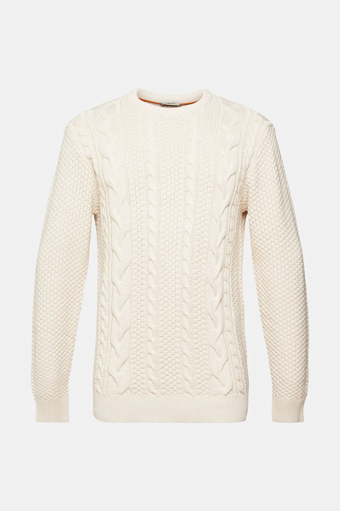 Cable knit jumper, OFF WHITE, detail-asia image number 6