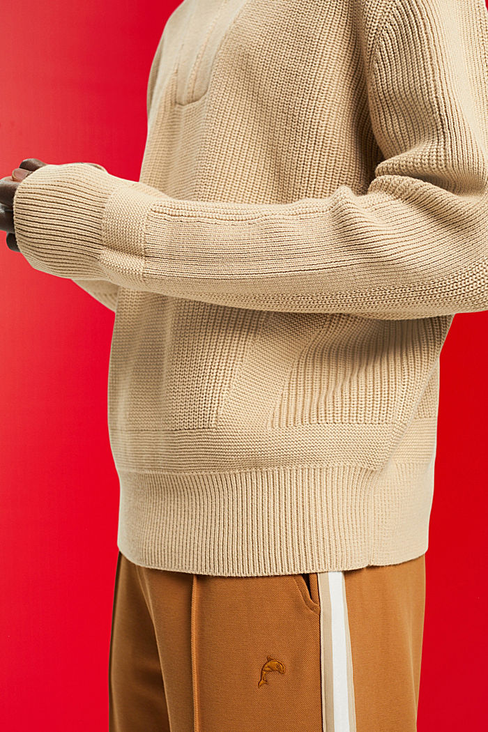 Half-zip roll neck sweater, SAND, detail-asia image number 4