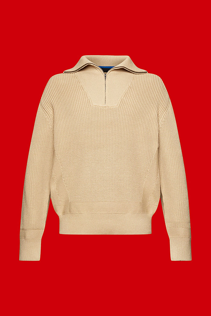 Half-zip roll neck sweater, SAND, detail-asia image number 7