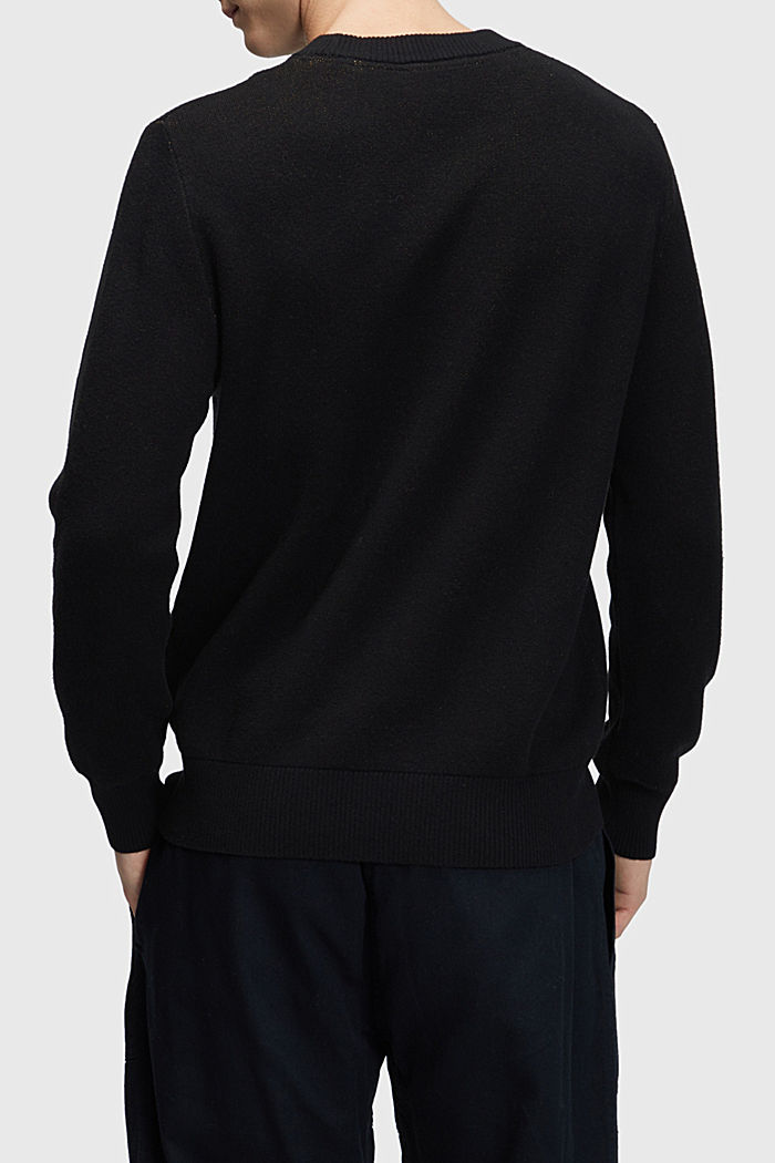 Crewneck jumper with cashmere, BLACK, detail-asia image number 1