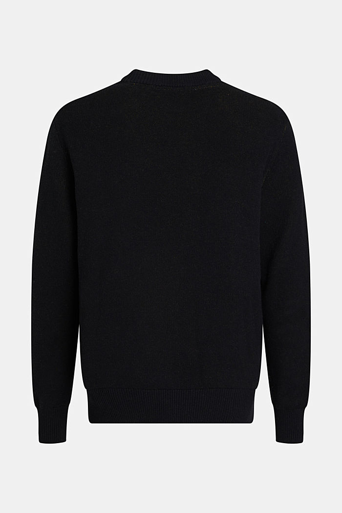 Crewneck jumper with cashmere, BLACK, detail-asia image number 5