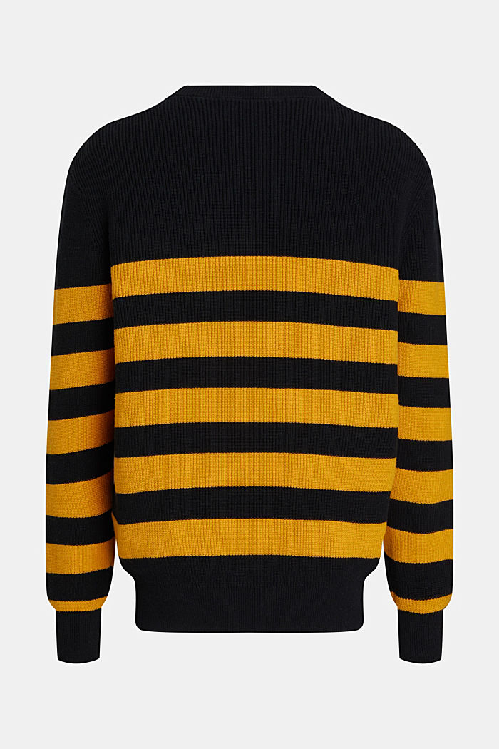 Striped crewneck jumper, BLACK, detail-asia image number 5