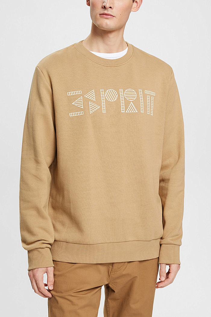 Sweatshirt with logo print, KHAKI BEIGE, detail-asia image number 0
