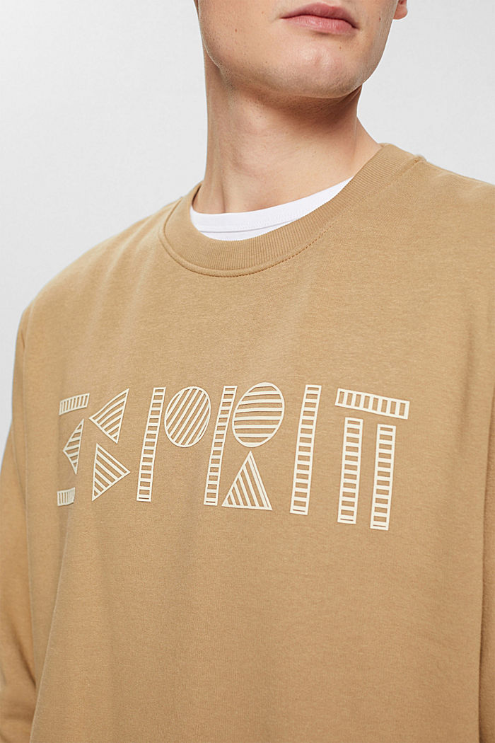 Sweatshirt with logo print, KHAKI BEIGE, detail-asia image number 4