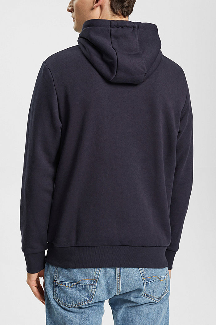 Hoodie with small logo print, NAVY, detail-asia image number 3