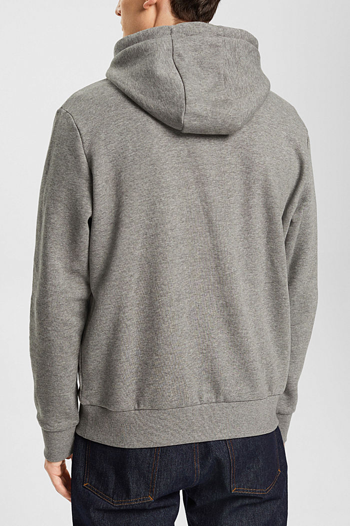 Melange hoodie with small logo print, MEDIUM GREY, detail-asia image number 3