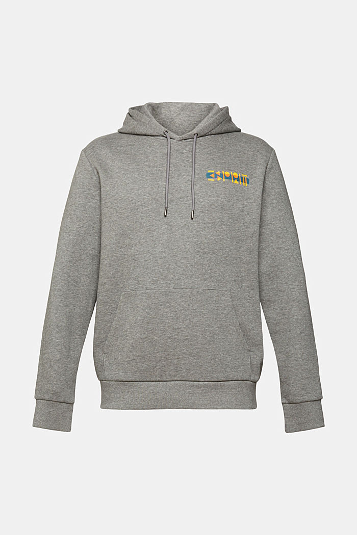 Melange hoodie with small logo print